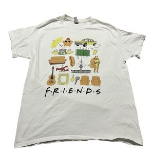 FRIENDS Graphic Tee Icons TV Show Size Large NYC Central Perk Humor Novelty
